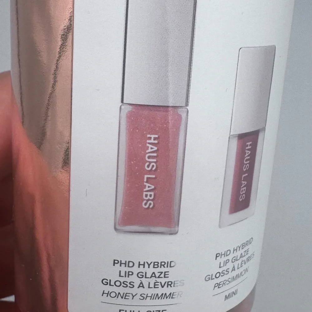 Haus Labs Lip Glaze Duo Honey Shimmer Full Size + Mini Set Rare